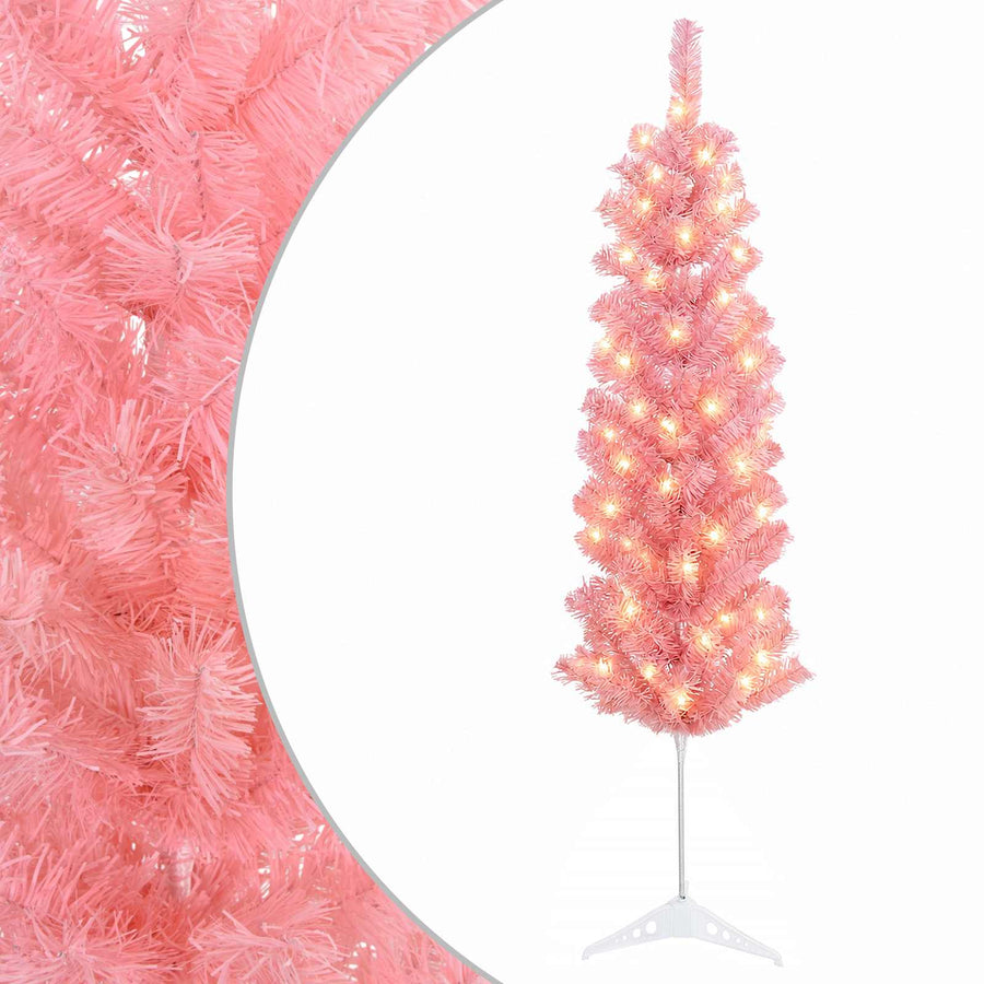Artificial Slim Christmas Tree 150 cm 150 LEDs Warm White