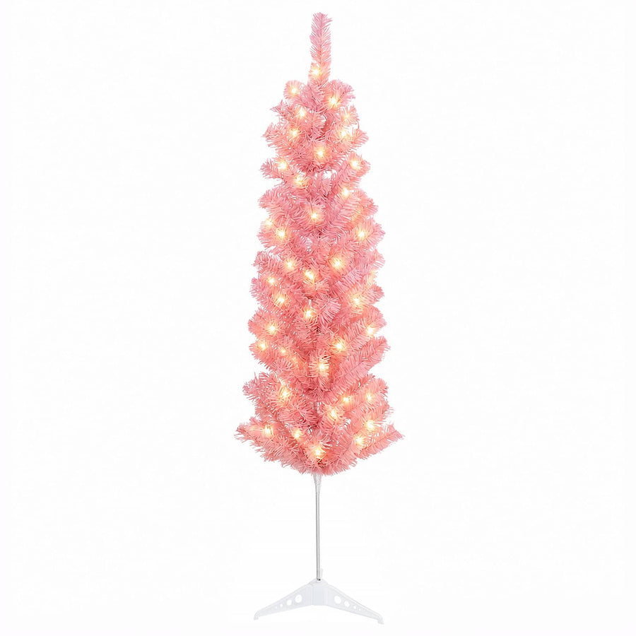 Artificial Slim Christmas Tree 150 cm 150 LEDs Warm White