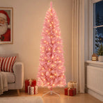 Artificial Slim Christmas Tree 240 cm 300 LEDs Warm White