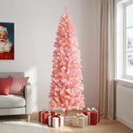 Artificial Slim Christmas Tree 210 cm 300 LEDs Warm White