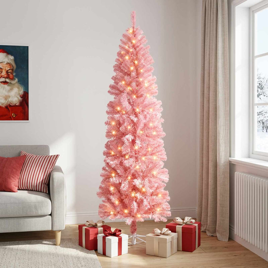 Artificial Slim Christmas Tree 180 cm 300 LEDs Warm White