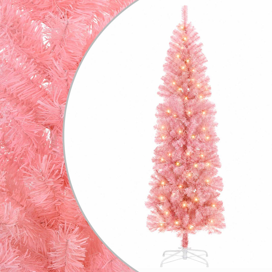 Artificial Slim Christmas Tree 240 cm 300 LEDs Warm White