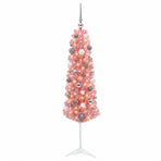 Artificial Slim Christmas Tree with Baubles 120 cm 150 LEDs