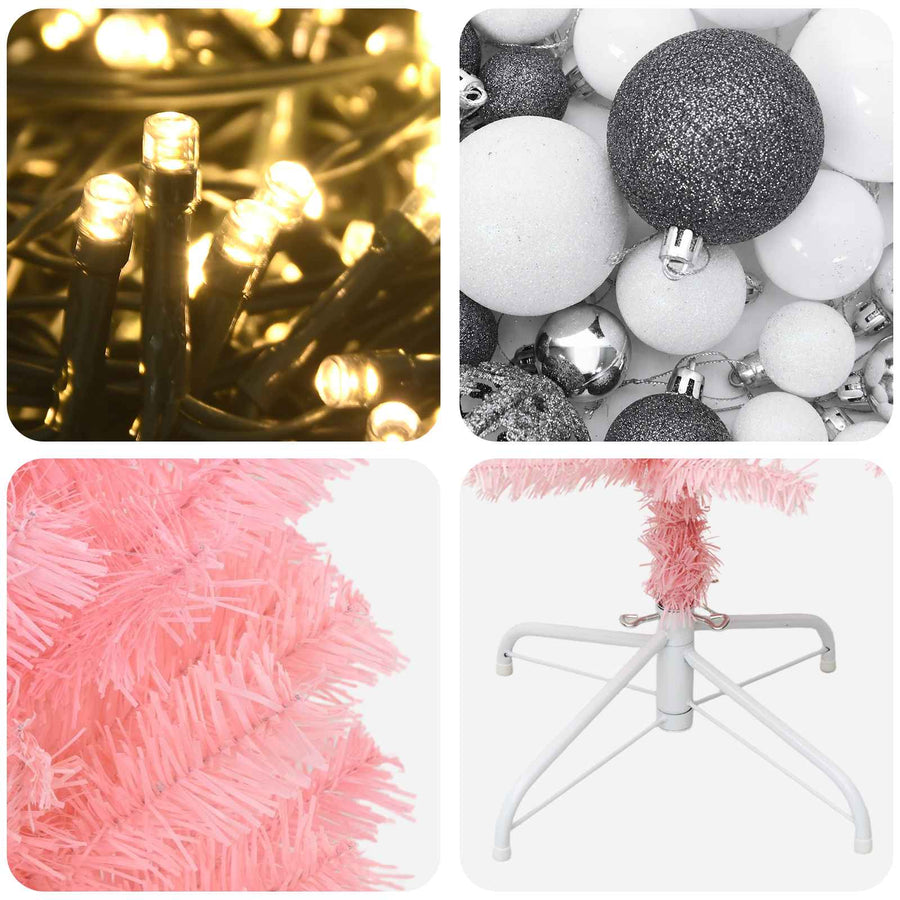 Artificial Slim Christmas Tree with Bauble 210 cm 300 LEDs