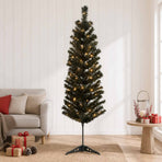 Artificial Slim Christmas Tree 150 cm 150 LEDs Warm White
