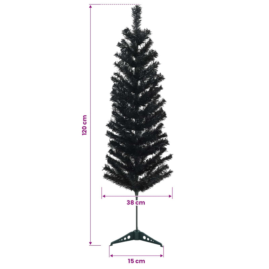 Artificial Slim Christmas Tree 120 cm 150 LEDs Warm White