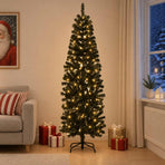 Artificial Slim Christmas Tree 180 cm 300 LEDs Warm White