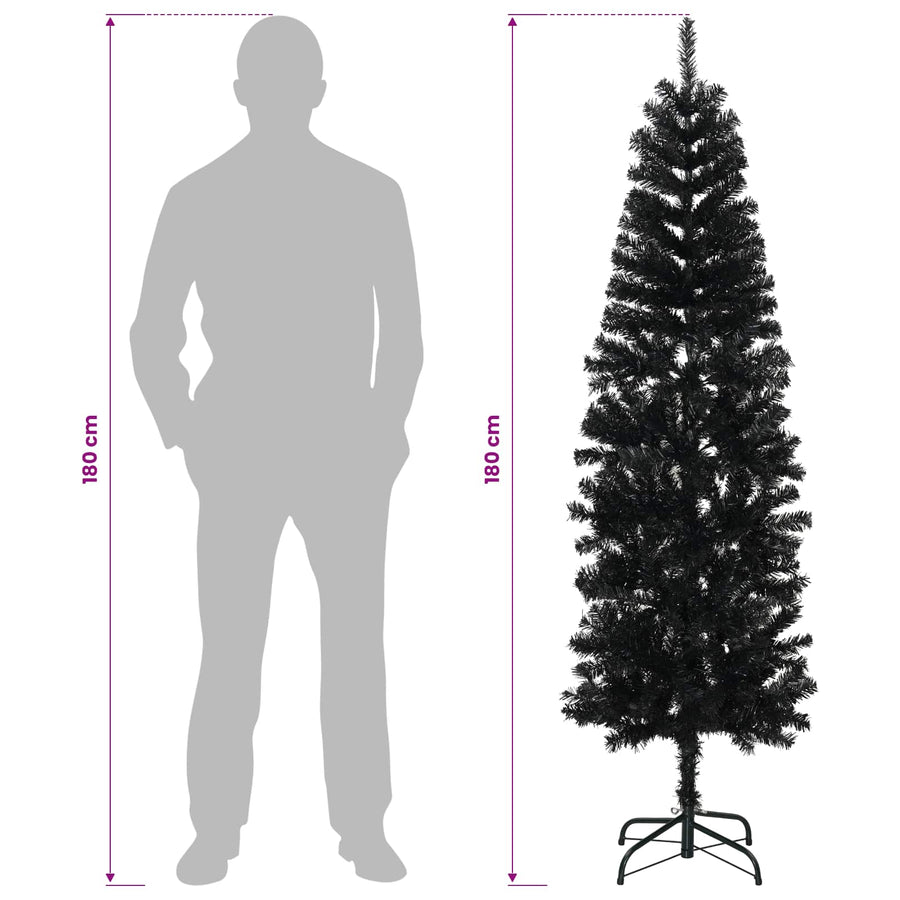 Artificial Slim Christmas Tree 180 cm 300 LEDs Warm White