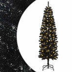 Artificial Slim Christmas Tree 210 cm 300 LEDs Warm White