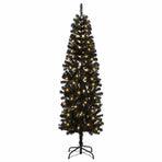 Artificial Slim Christmas Tree 210 cm 300 LEDs Warm White