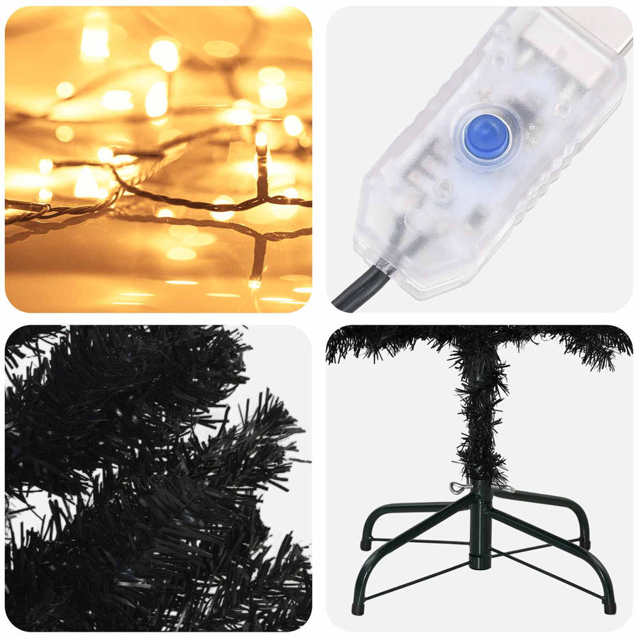Artificial Slim Christmas Tree 240 cm 300 LEDs Warm White