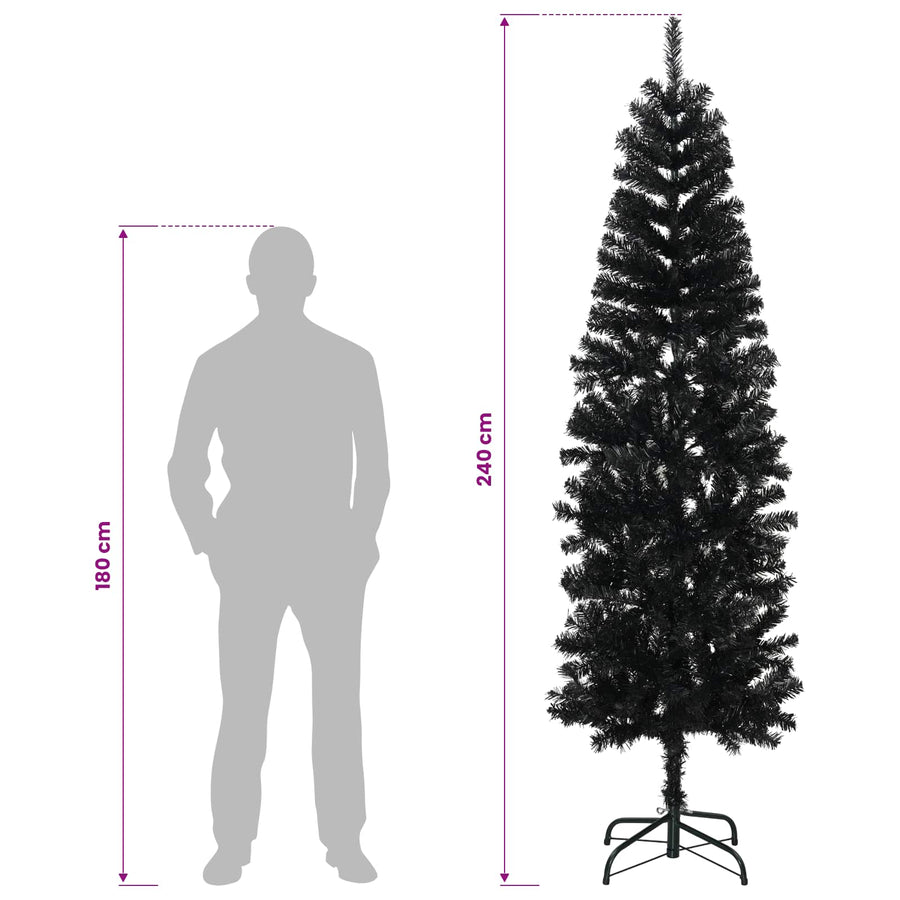 Artificial Slim Christmas Tree 240 cm 300 LEDs Warm White