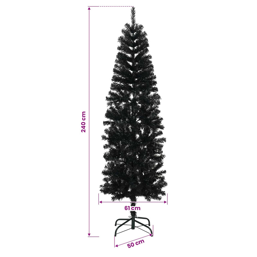 Artificial Slim Christmas Tree 240 cm 300 LEDs Warm White