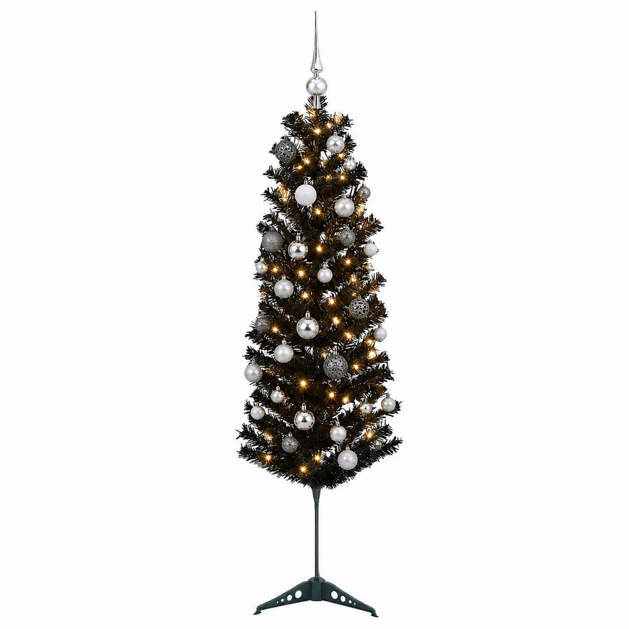 Artificial Slim Christmas Tree with Bauble 120 cm 150 LEDs