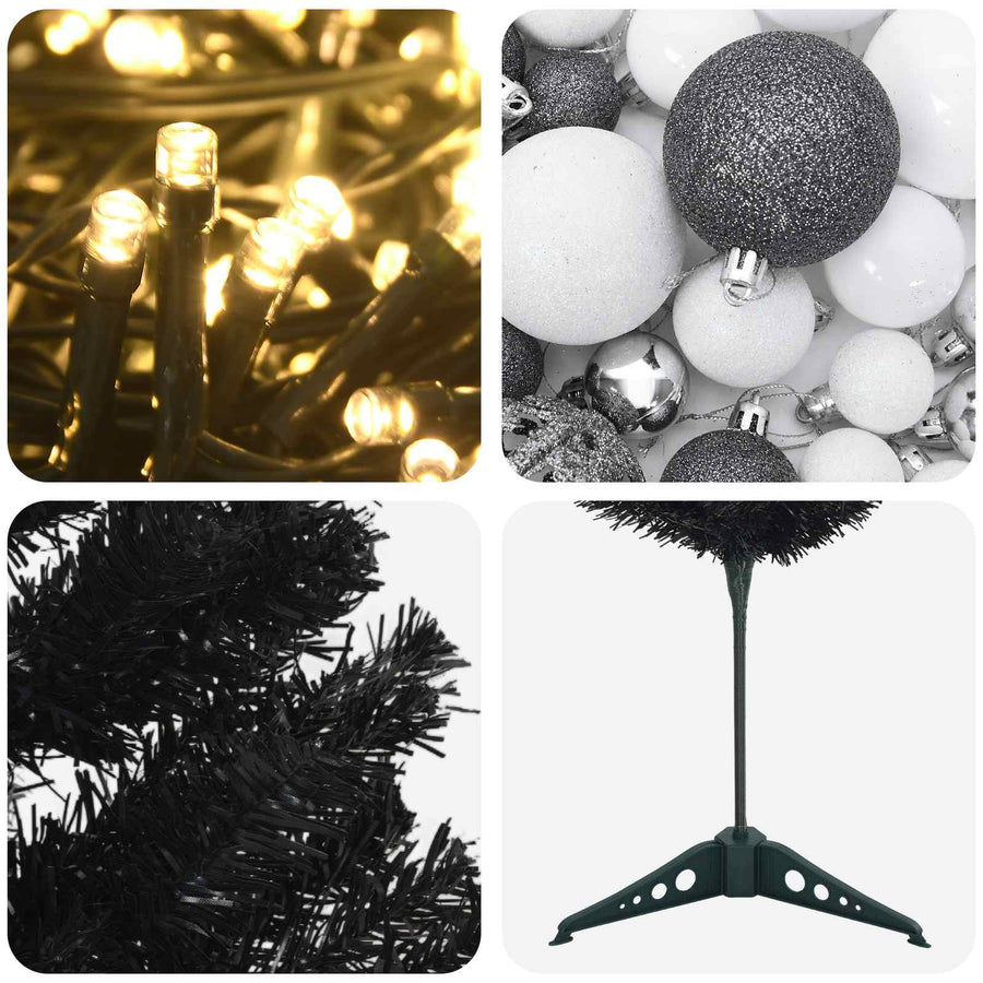 Artificial Slim Christmas Tree with Bauble 150 cm 150 LEDs