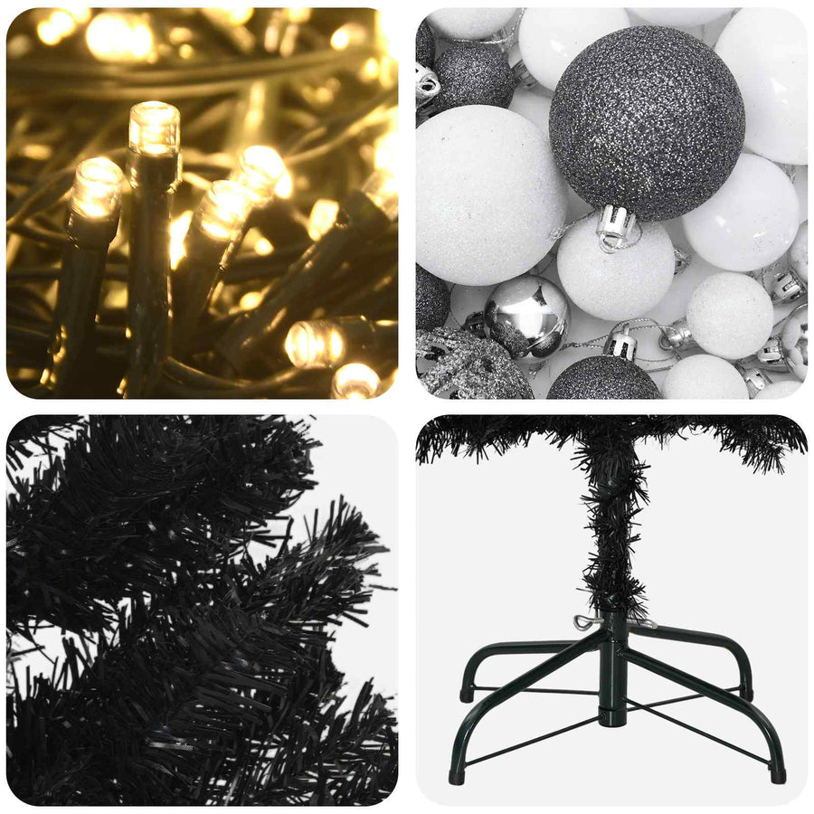 Artificial Slim Christmas Tree with Bauble 180 cm 300 LEDs