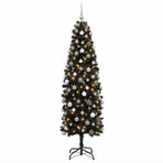 Artificial Slim Christmas Tree with Bauble 180 cm 300 LEDs