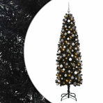 Artificial Slim Christmas Tree with Bauble 210 cm 300 LEDs