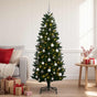 Artificial Hinged Christmas Tree with Baubles 150 cm 150 LEDs
