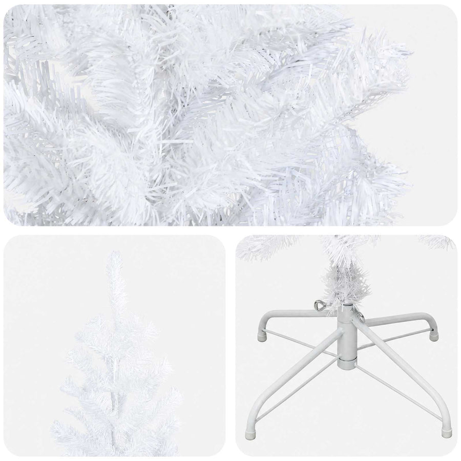 Artificial Slim Christmas Tree 210 cm PVC and Steel White