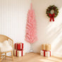 Artificial Slim Christmas Tree 150 cm PVC and Steel Pink