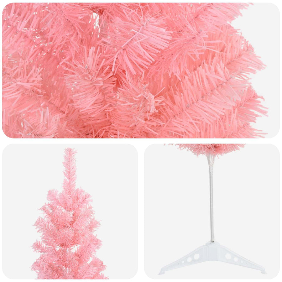 Artificial Slim Christmas Tree 150 cm PVC and Steel Pink