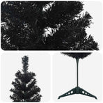 Artificial Slim Christmas Tree 120 cm PVC and Steel Black