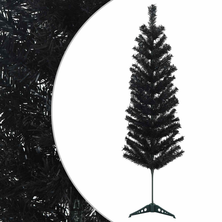 Artificial Slim Christmas Tree 120 cm PVC and Steel Black