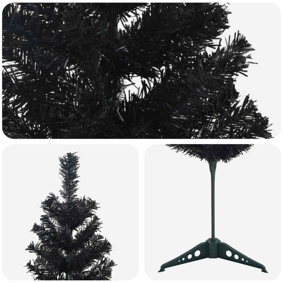 Artificial Slim Christmas Tree 150 cm PVC and Steel Black