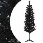 Artificial Slim Christmas Tree 150 cm PVC and Steel Black