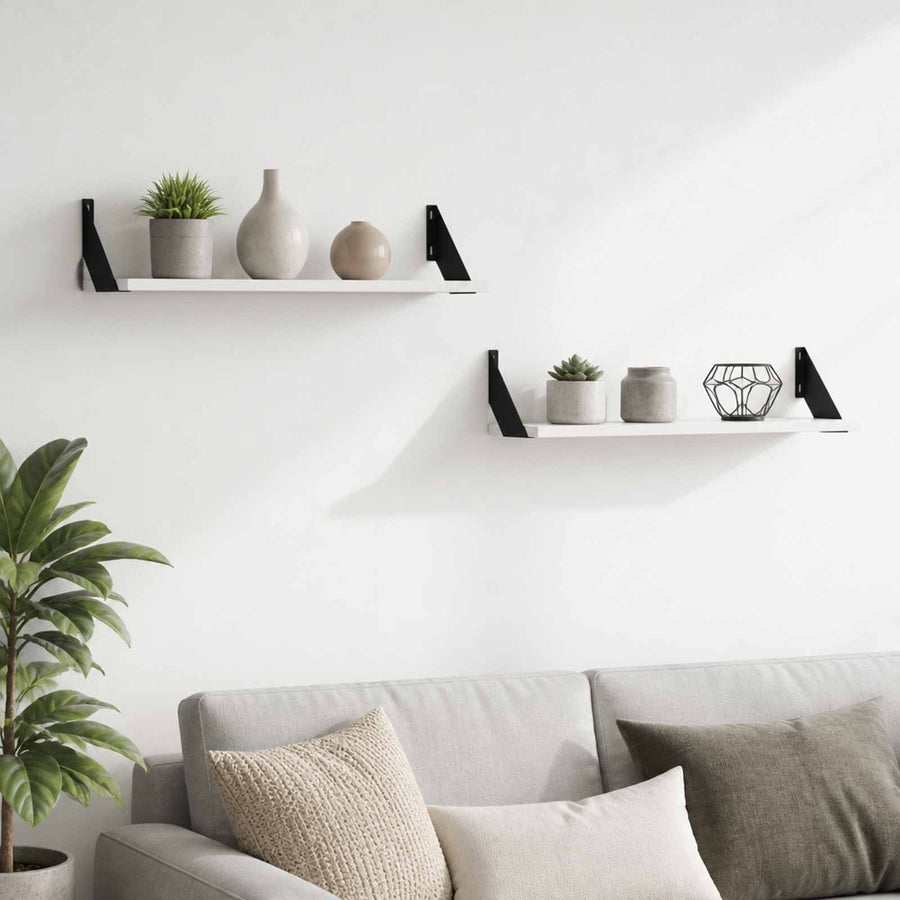 Wall Shelves 2 pcs White 70 x 20 x 17 cm