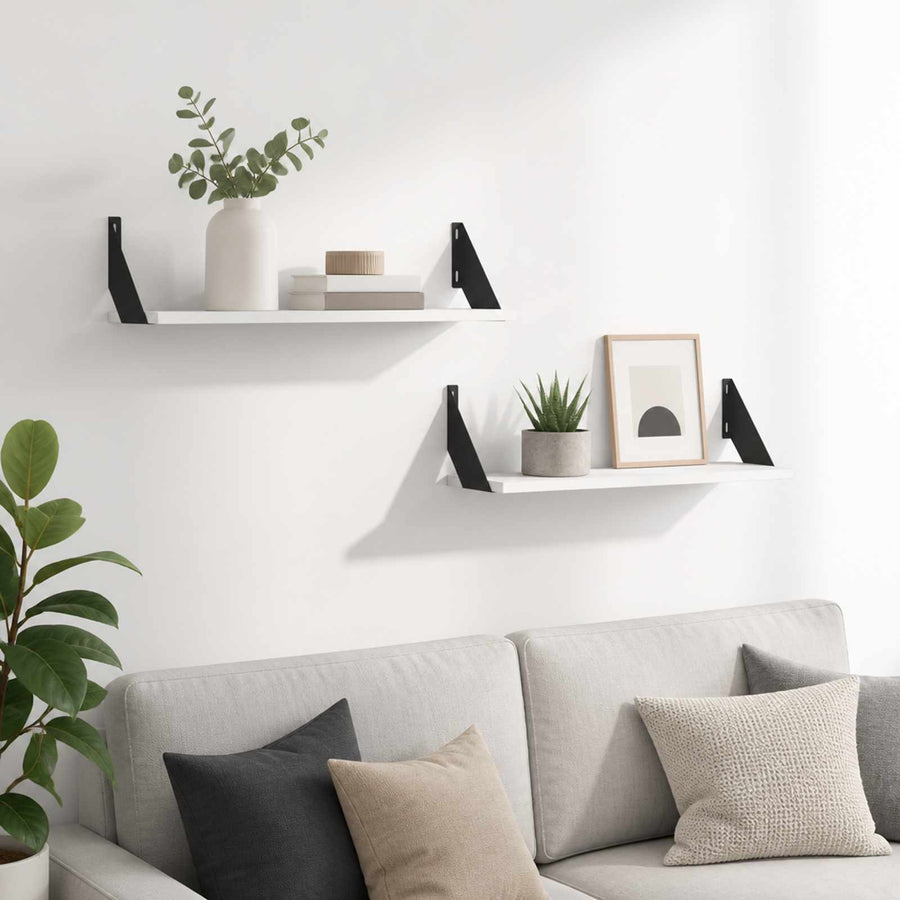 Wall Shelves 2 pcs White 80 x 20 x 17 cm