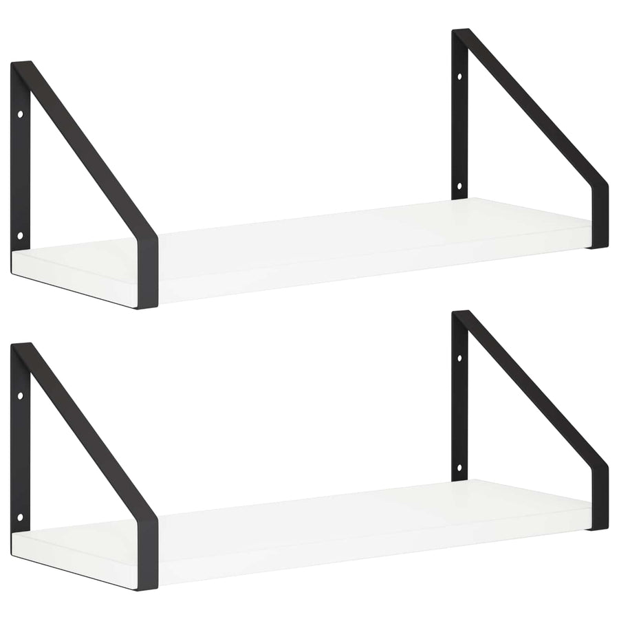 Wall Shelves 2 pcs White 40 x 16 x 15.5 cm