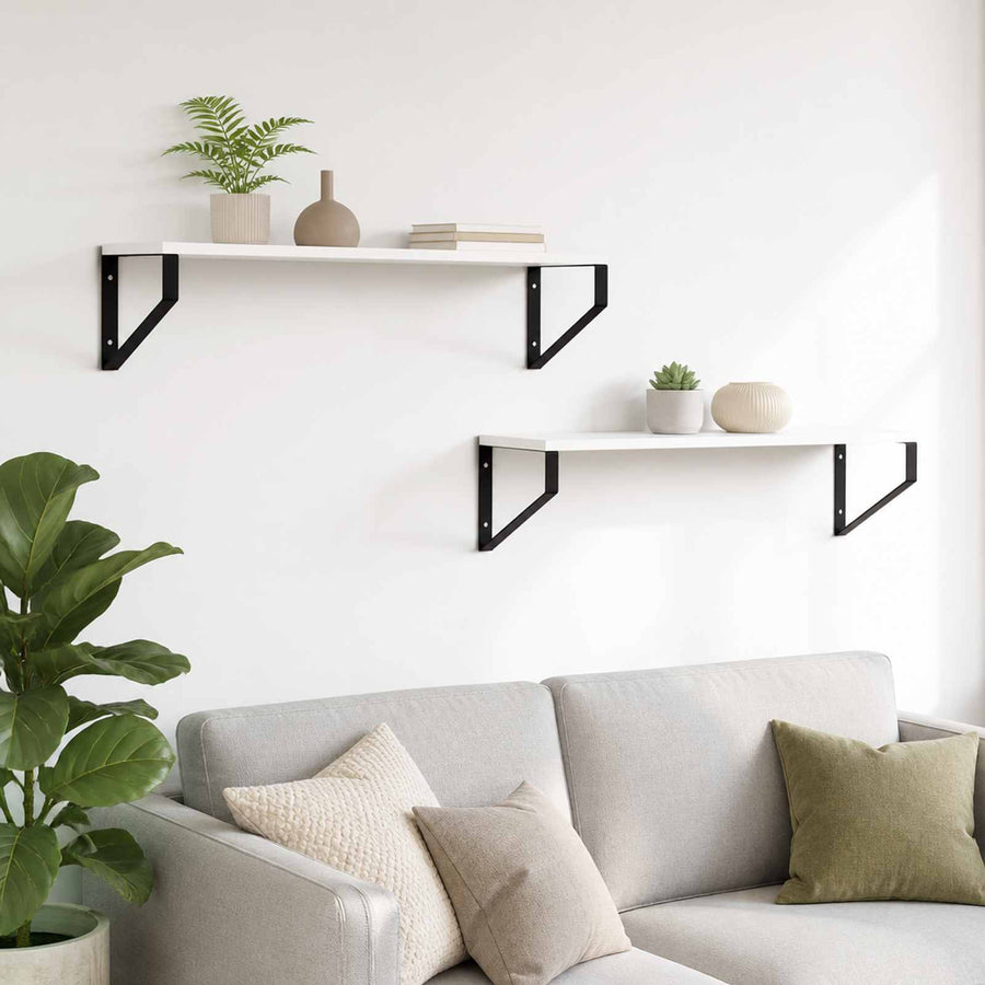 Wall Shelves 2 pcs White 60 x 16 x 15.5 cm