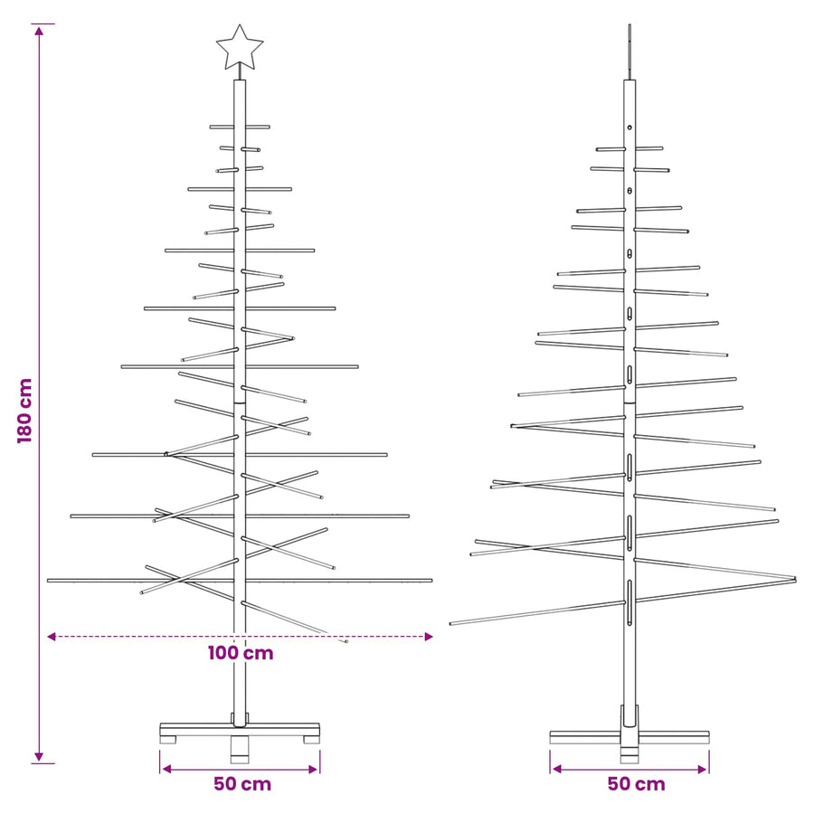Wooden Christmas Tree 180 cm Bamboo and solid pine wood