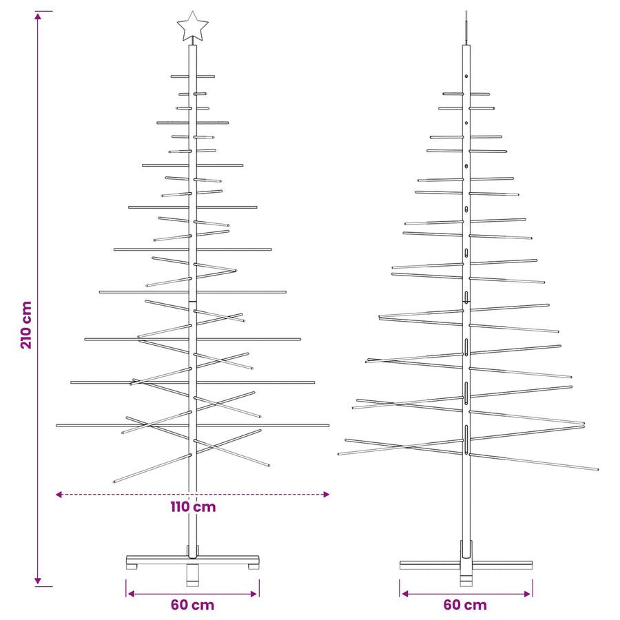 Wooden Christmas Tree 210 cm Bamboo and solid pine wood