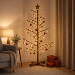 Wooden Christmas Tree 125 cm Bamboo and solid pine wood
