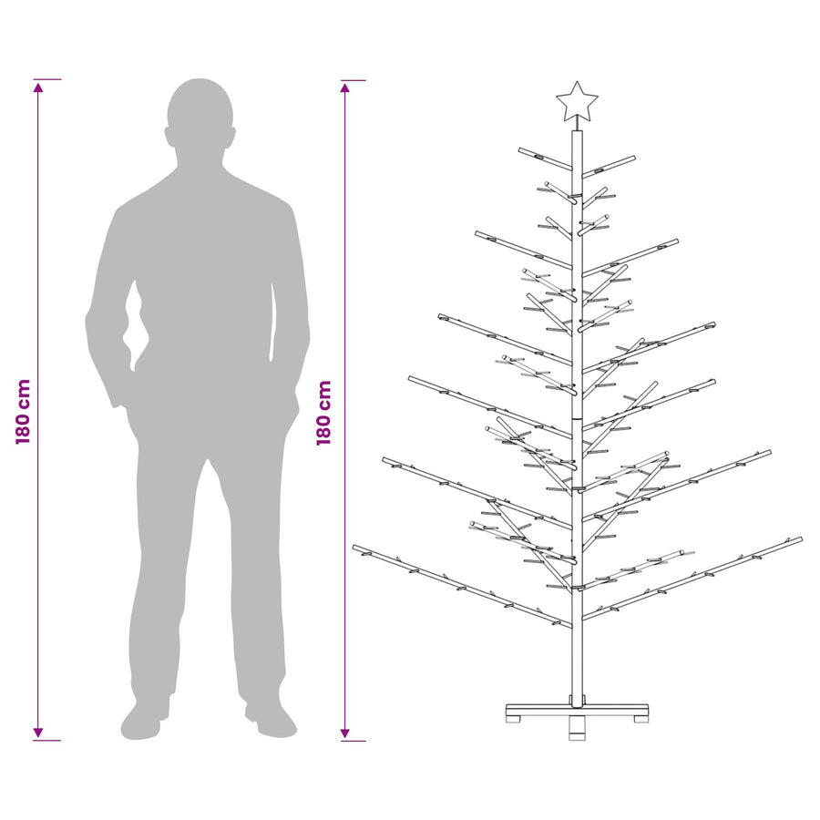 Wooden Christmas Tree 180 cm Bamboo and solid pine wood