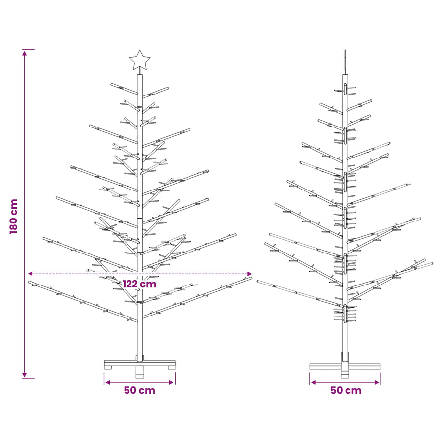 Wooden Christmas Tree 180 cm Bamboo and solid pine wood