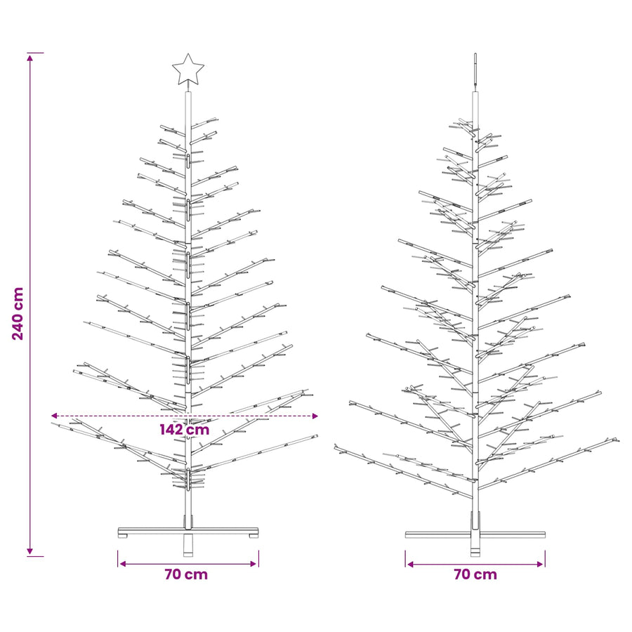 Wooden Christmas Tree 240 cm Bamboo and solid pine wood