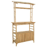 Outdoor Bar Table and Stools 3 pcs Natural Bamboo
