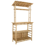 Outdoor Bar Table and Stools 3 pcs Natural Bamboo