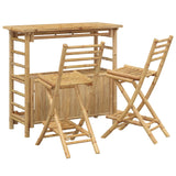 Outdoor Bar Table and Stools 3 pcs Natural Bamboo