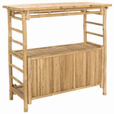Outdoor Bar Table and Stools 3 pcs Natural Bamboo