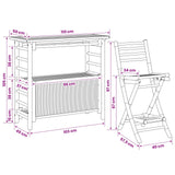 Outdoor Bar Table and Stools 3 pcs Natural Bamboo - Low Angle