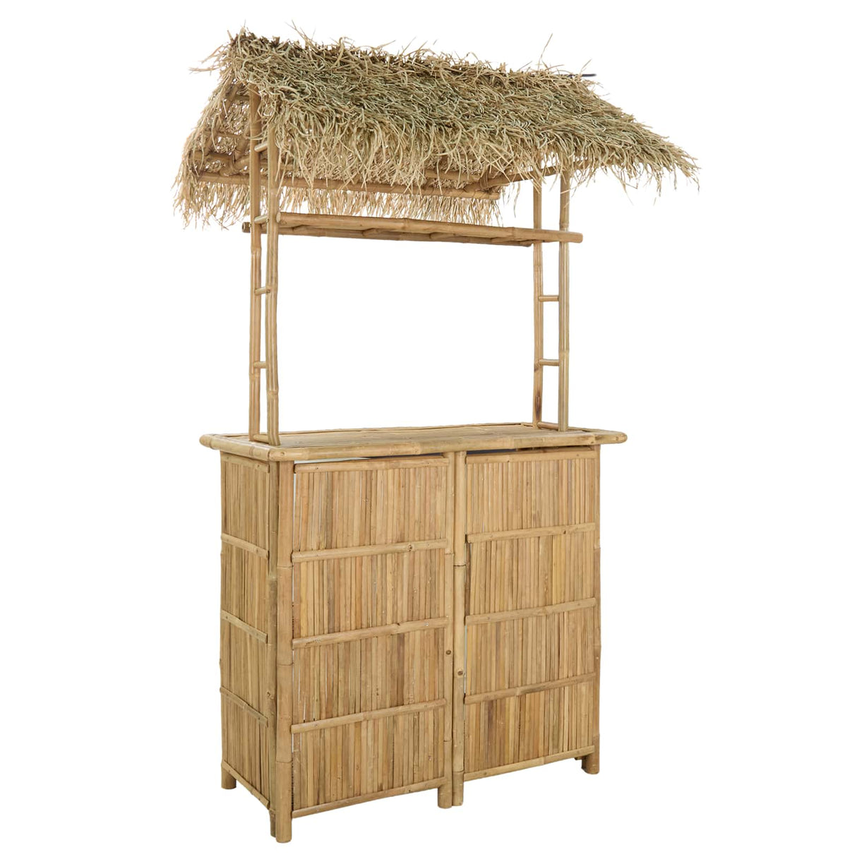 Outdoor Bar Table and Stools 3 pcs Natural Bamboo