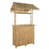 Outdoor Bar Table and Stools 3 pcs Natural Bamboo - Side View