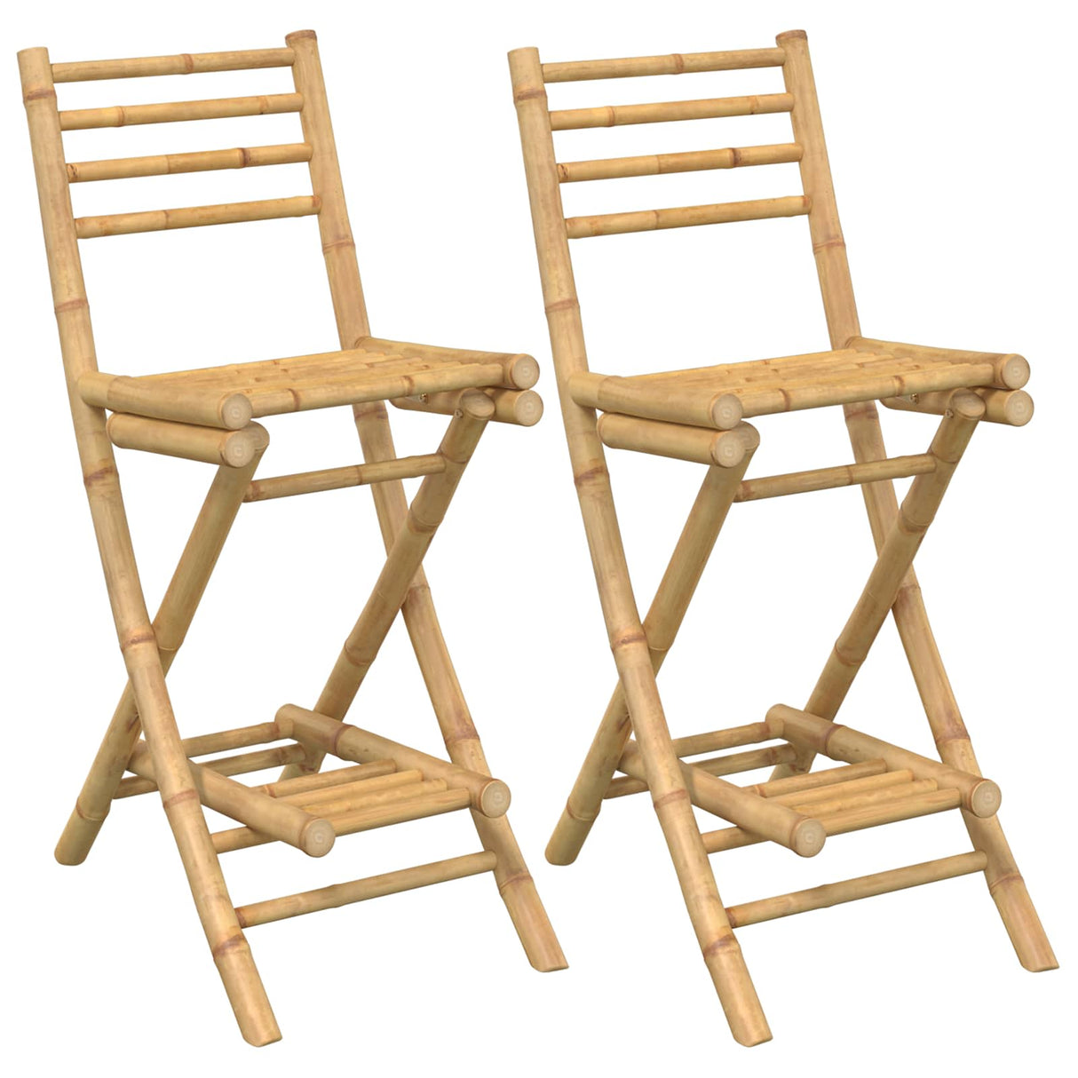Outdoor Bar Table and Stools 3 pcs Natural Bamboo