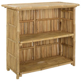 Outdoor Bar Table and Stools 3 pcs Natural Bamboo
