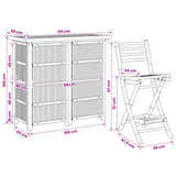 Outdoor Bar Table and Stools 3 pcs Natural Bamboo